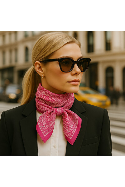 Modabutik Retro Desenli Bandana / Fulardg0206_22 70x70