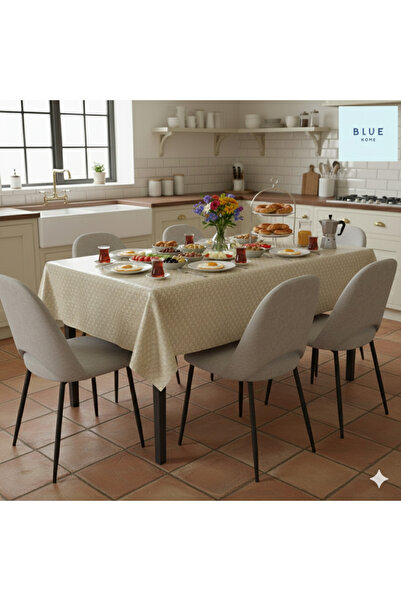 Blue Home مفرش طاولة من البلاستيك الشفاف المغطى بالدانتيل المقاوم للانزلاق وس...