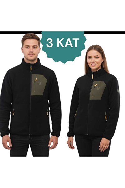 MUTLUGYM 3 Layer Fleece Jacket | Unisex | Windproof Outdoor Jacket with Pockets