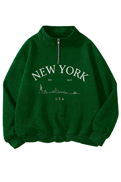 MARKATEM Dikyaka 3-Thread Cotton Front Printed I Newyork Sweatshirt