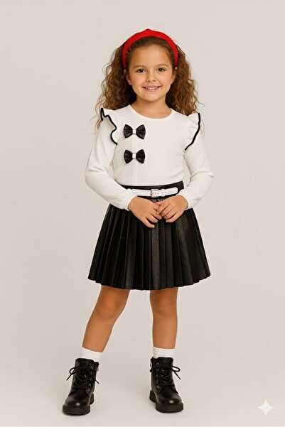 EFLİNS Kız Çocuk Etekli Ikili Takım Elbise Bayramlık(2-3-4-5-6-7-8-9 YAŞ)