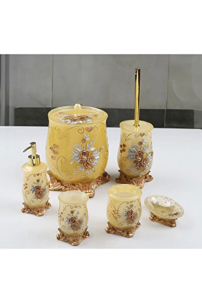 city gold 6 Parça Polyester Banyo Seti
