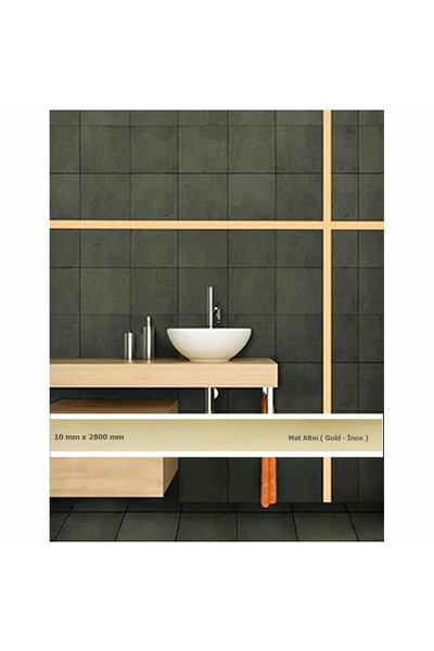 EYM 10 mm x 2800 mm Mat Altın Sibu Aynalı Pleksi Şerit Mobilya Süsü