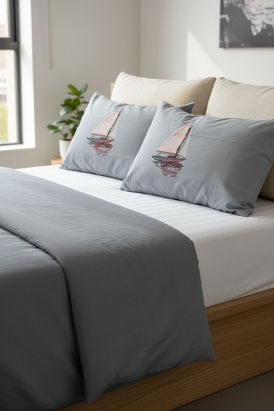 ŞENER HOME 100% Cotton Ranforce Μαξιλαροθήκη Hobby 2 τεμαχίων 50x70 cm