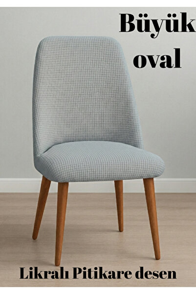 ELHAS Mutfak Sandalye Kılıfı Büyük Oval Likralı Yıkanabilir, Streç,Lastikli B...