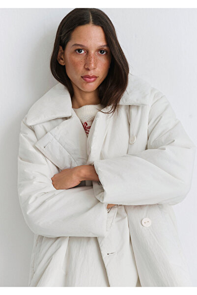 Mavi Παλτό εκρού με λεπτομέρεια γιακά, κανονική εφαρμογή / κανονικό κόψιμο 1110535-70052