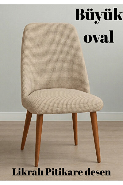 ELHAS Mutfak Sandalye Kılıfı Büyük Oval Likralı Yıkanabilir, Streç,Lastikli B...