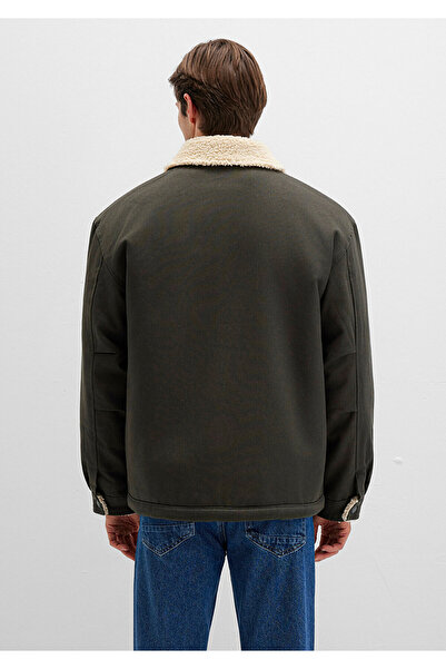 Mavi Πράσινο μπουφάν με λεπτομέρεια από ψεύτικη γούνα oversized / Φαρδιά εφαρμογή 0110080-86764