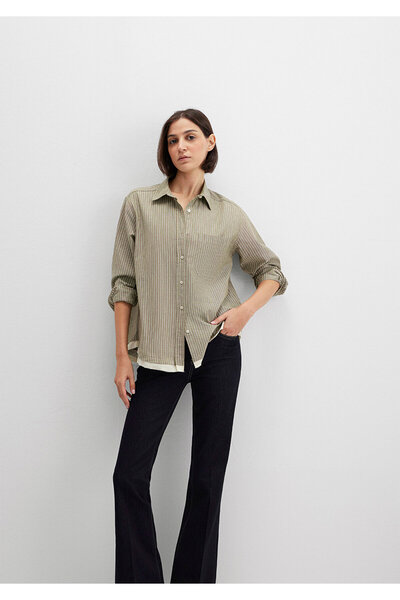 Mavi Striped Khaki Shirt Loose Fit / Relaxed Fit 1211372-91369