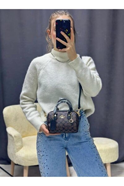 gül sezgin butik Women's Angular Brown Mini Rowan Speedy Hand Shoulder Bag