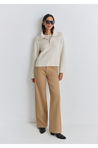 Mavi Malibu Beige Gabardine Trousers 1010152-91198