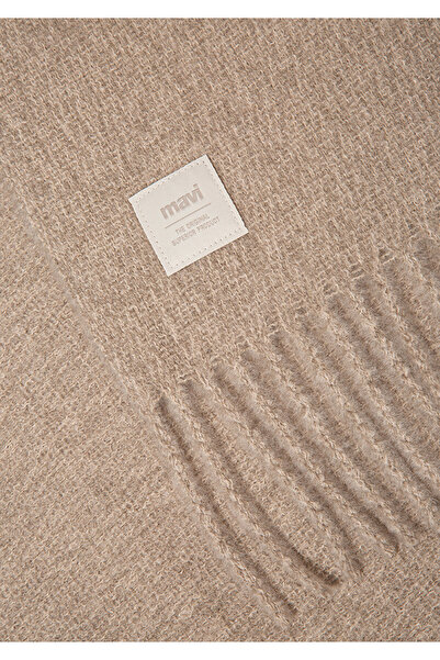 Mavi Beigefarbener Schal mit Quasten 198940-34523