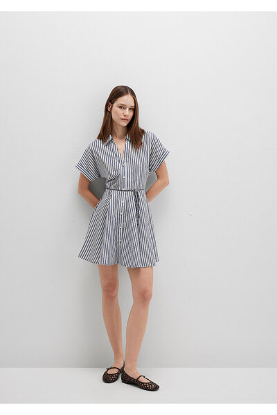 Mavi Striped Waist Lace-Up Mini Dress 1310763-91086