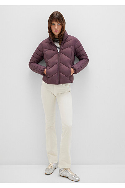 Mavi Water Repellent D Mock Neck Purple Inflatable Coat 110698-70260