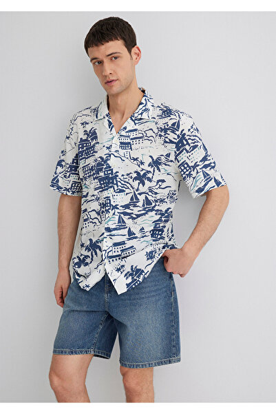 Mavi Cămașă albastră imprimată Regular Fit / Regular Cut 0211491-89887