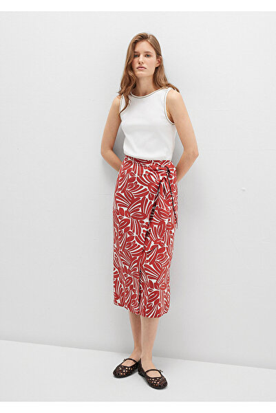 Mavi Printed Red Skirt with Tie Detail 1310765-91314