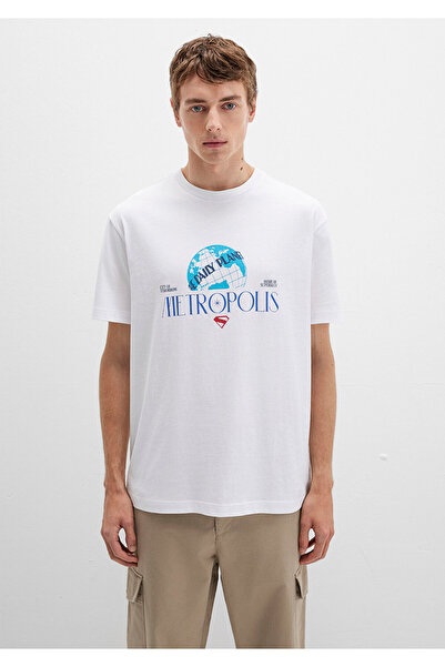 Mavi Superman Printed White T-Shirt Loose Fit / Loose Relaxed Fit 0612918-620