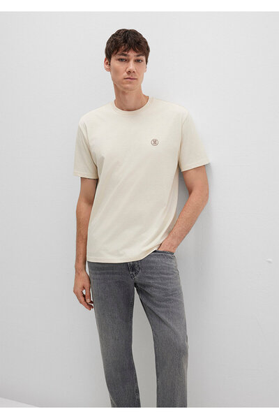 Mavi Λογότυπο Κεντημένο Μπεζ Basic T-Shirt Loose Fit / Loose Relaxed Fit 067074-70072