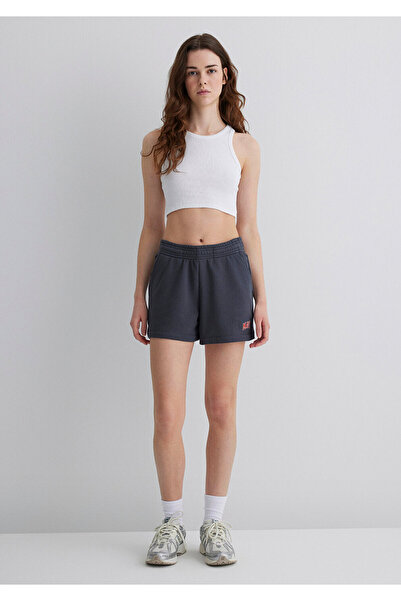 Mavi Logo-Print Antrasit Shorts 1410155-82185