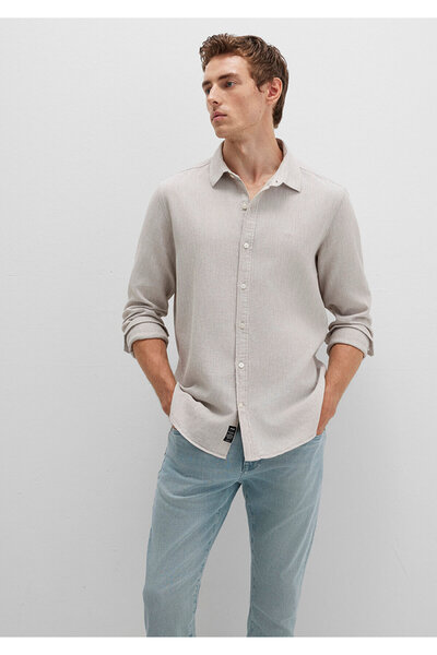 Mavi Beij Gömlek Slim Fit / Dar Kesim 0211656-70145
