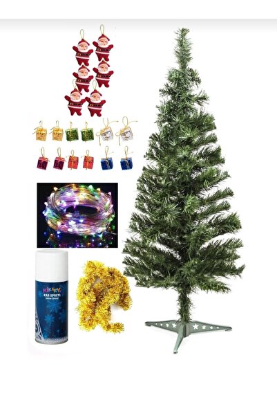 Genel Markalar 120 Cm Çam Ağacı Seti 22 Parça 5 Metre Peri Led Işıklı Kar Spreyli