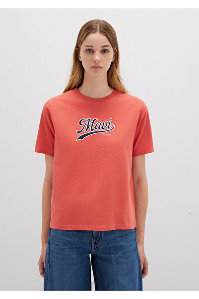 Mavi Πορτοκαλί μπλουζάκι με λογότυπο εμπριμέ, κανονική εφαρμογή / κανονικό κόψιμο 1613565-71076