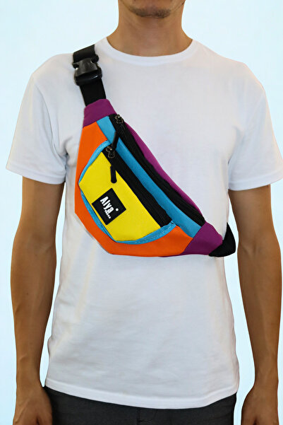 Alya trend Unisex Renkli Iki Bölmeli Omuz Ve Bel Çantası Su Geçirmez Spor ve ...