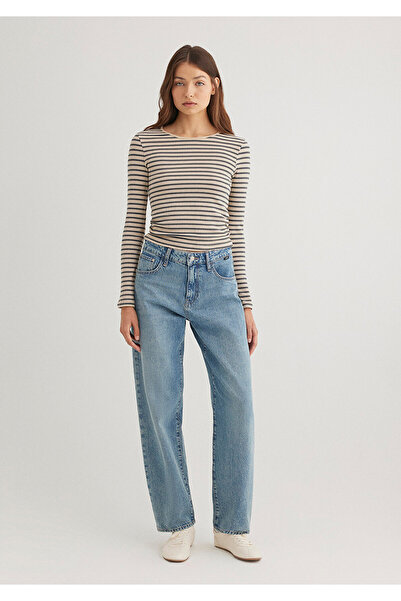 Mavi Ριγέ μπεζ μπλουζάκι Slim Fit / Slim Fit 1612648-88032