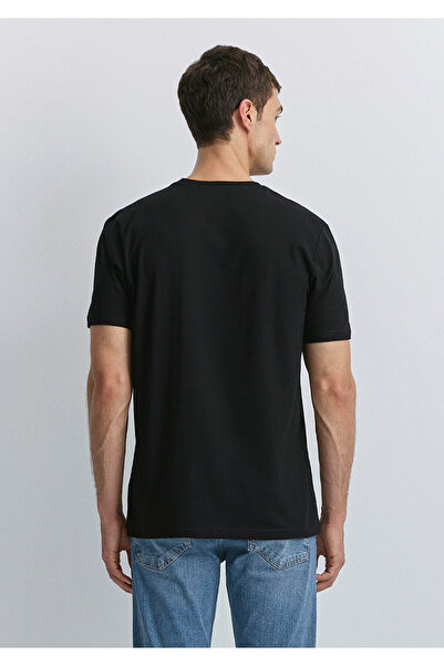 Mavi Μαύρο T-Shirt με στάμπα αέρα κανονική εφαρμογή / κανονική εφαρμογή 0612759 -900