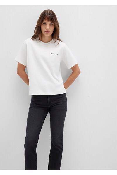 Mavi Μπλουζάκι MV Printed Interlock Ecru Regular Fit / Κανονική εφαρμογή 1613148-80194