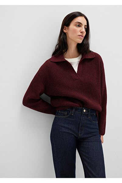 Mavi Pullover mit Rollkragen in Weinrot, lockere Passform / bequemer Schnitt 1710588-70434