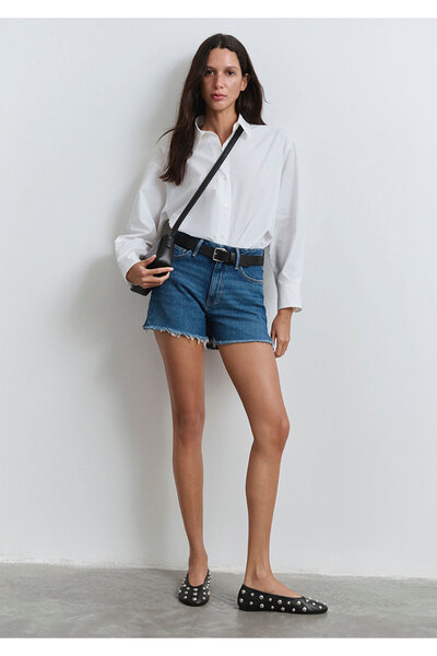 Mavi Heidi 90S Indigo Blue Jean Shorts 1410057-88757