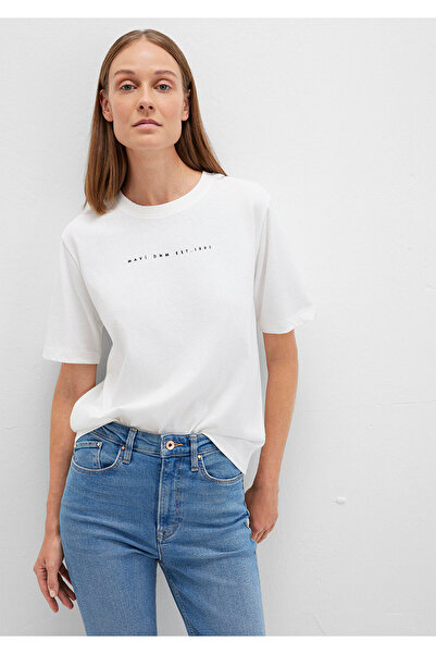 Mavi Τυπωμένο T-Shirt Ecru Regular Fit 1613147 -70057