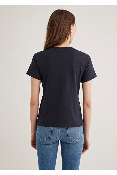 Mavi Denim Girl Printed Black T-Shirt Semi Slim Fit / Semi Slim Fit 1613188-70087