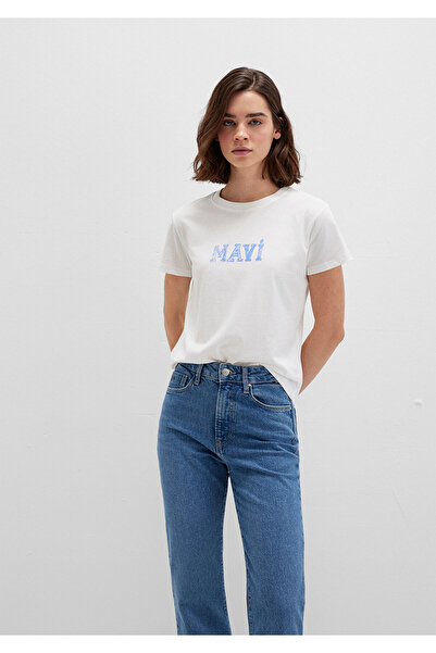 Mavi Koszulka z nadrukiem w kolorze białym, regularny krój / normalny krój 1612232-70057