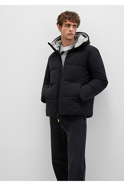 Mavi Μαύρο πουπουλένιο παλτό με κουκούλα 0110211-900