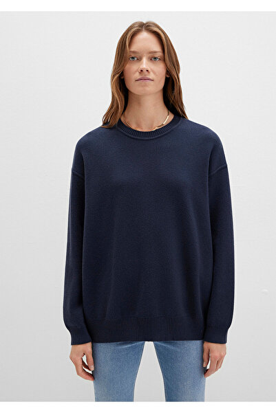 Mavi Marineblauer Pullover mit Rundhalsausschnitt, Übergröße/breiter Schnitt 1710499 -83699