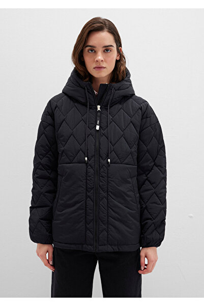 Mavi Water Repellent K Hooded Black Quilted Jacket 1110499-900