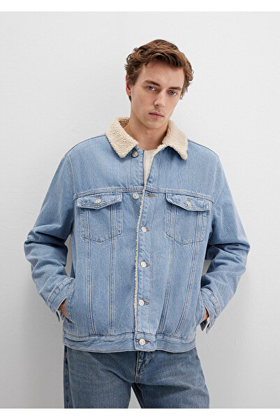 Mavi ZANDER Sky Blue - Denim în stil Sherpa