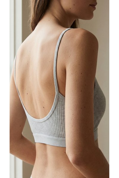 underwear bodyway Thin Strap Ribbed Bustier Set of 5 – Black White Gray Lilac Green - Basic Wardrobe Capsule