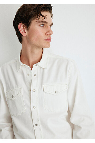 Mavi Ted Екру Джинсовий сорочка Slim Fit / Вузький крій 0210909-86620