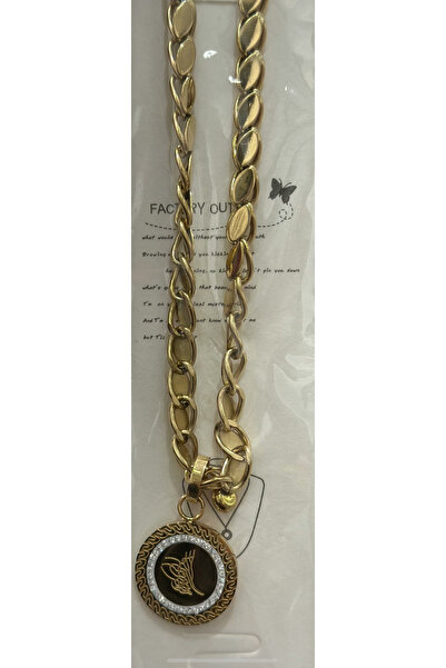 stainles steel Stainless Steel Zircon Stone Barley Chain Monogram Necklace - ...