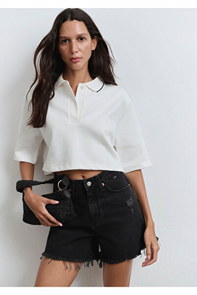 Mavi Millie 90er-Jeansshorts in Anthrazit -1458981230