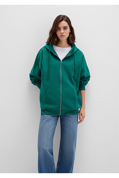 Mavi Zelená mikina na zip s kapucí1610221-71874