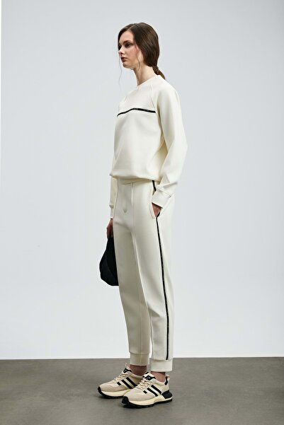 Lufian 122050008 Γυναικείο πλεκτό παντελόνι Cessica ΛΕΥΚΟ