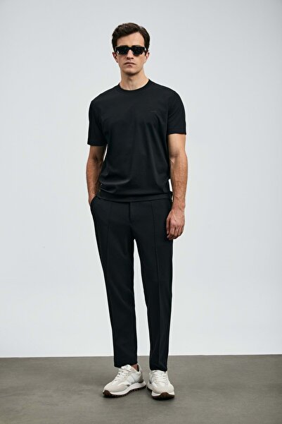 Lufian 112020058 Roland Ανδρικό μπλουζάκι Basic Ανδρικό μπλουζάκι ΜΑΥΡΟ