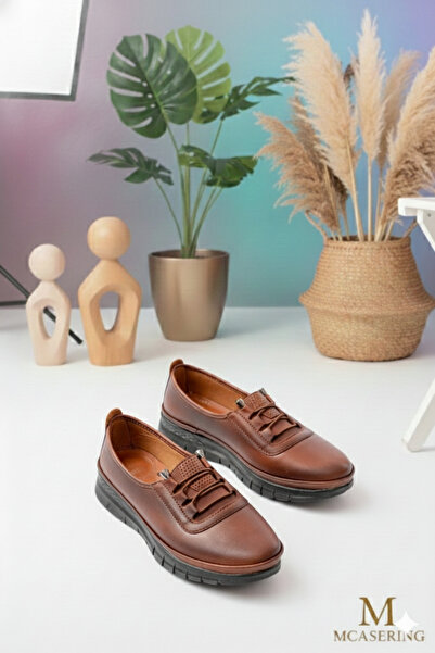 MCASERING 4 nokta Ortobetik Kadın Lastikli Detaylı Ciltli Anne Ayakkabısı Gün...