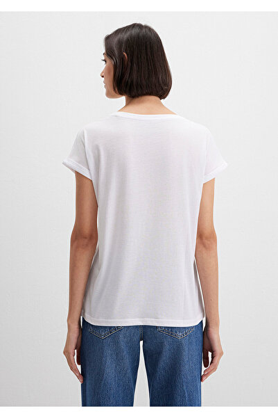 Mavi BiałyT-shirt Stambuł - Nadruk motyli,RegularFit 167576 -620