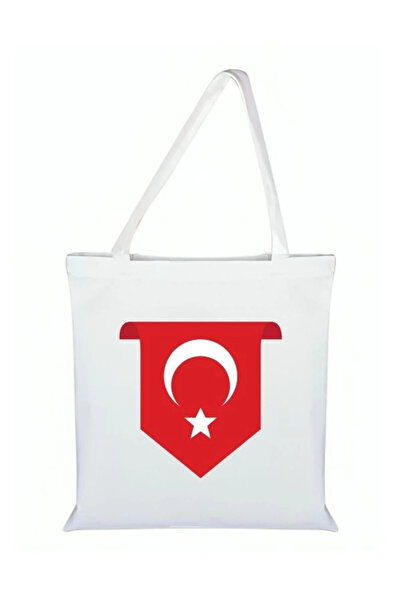 Özcan Tasarım Geantă din pânză imprimată cu steagul turcesc - Geantă cu steag...