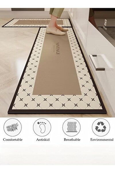 DOMEET طقم من قطعتين من حصائر وسجاد المطبخ، حصيرة متينة غير قابلة للانزلاق، ح...